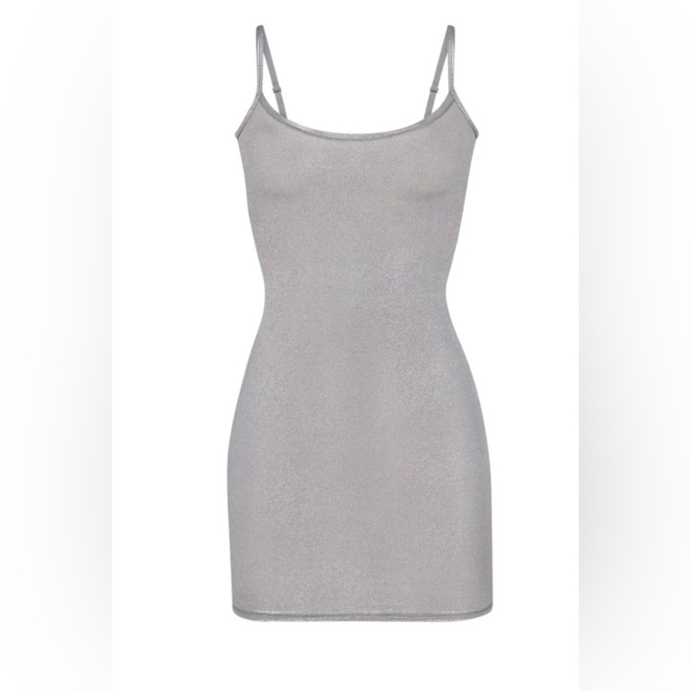 NWT SKIMS FITS EVERYBODY SLIP DRESS | SILVER